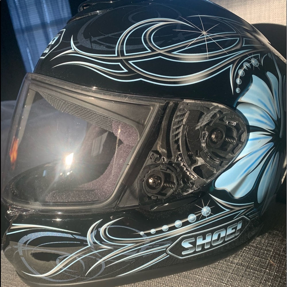 Shoei M Moto Helmet-Alpinestars Blue Roding Gloves